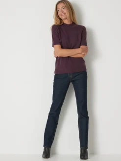 Femme Daxon Pull col montant manches courtes