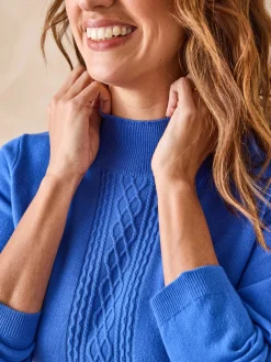 Femme Daxon Pull col montant torsadé