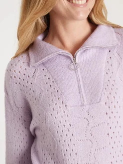 Femme Daxon Pull col montant zippé