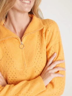 Femme Daxon Pull col montant zippé