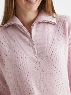 Femme Daxon Pull col montant zippé