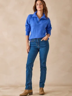 Femme Daxon Pull col montant zippé