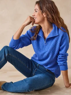 Femme Daxon Pull col montant zippé