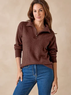 Femme Daxon Pull col montant zippé