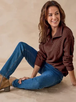 Femme Daxon Pull col montant zippé