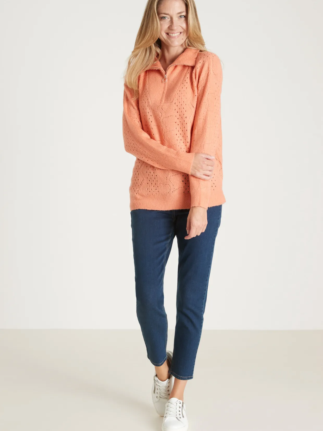 Femme Daxon Pull col montant zippé