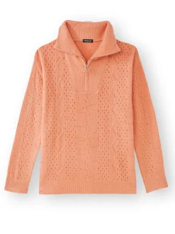 Femme Daxon Pull col montant zippé