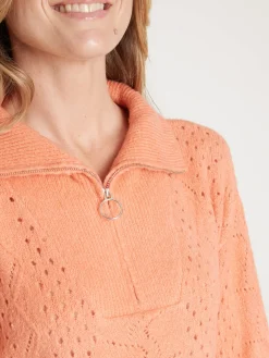 Femme Daxon Pull col montant zippé