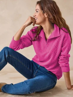 Femme Daxon Pull col montant zippé