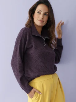 Femme Daxon Pull col montant zippé