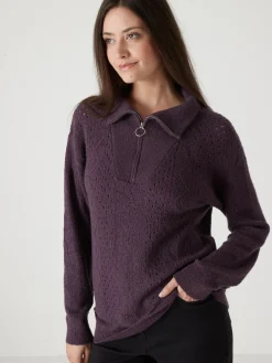 Femme Daxon Pull col montant zippé