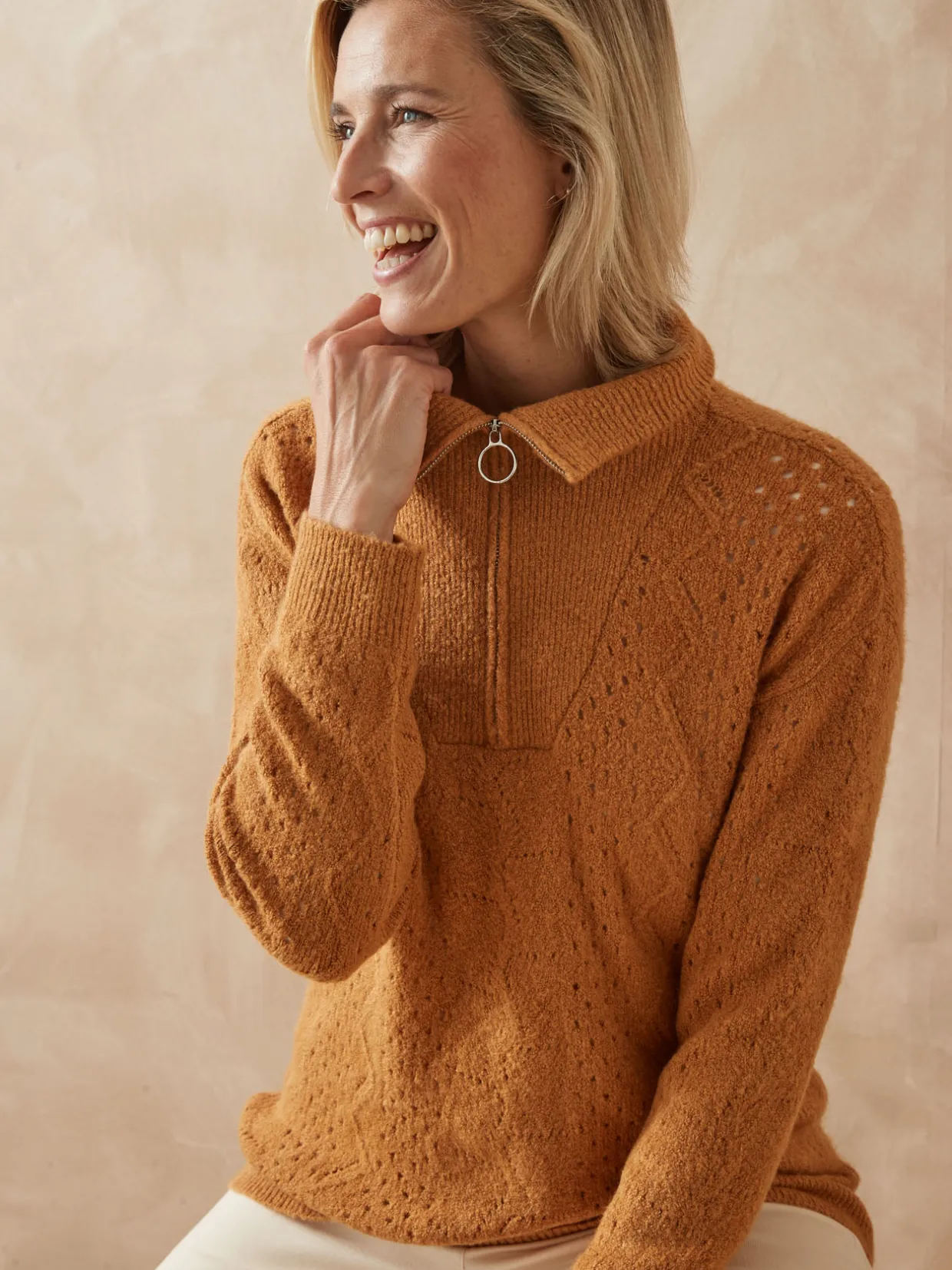 Femme Daxon Pull col montant zippé