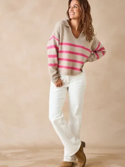 Femme Daxon Pull col polo en pure laine