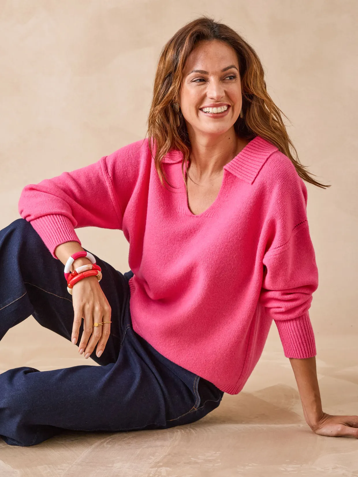 Femme Daxon Pull col polo en pure laine