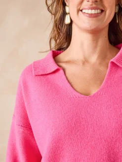 Femme Daxon Pull col polo en pure laine