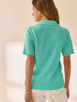 Femme Daxon Pull col polo manches courtes