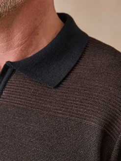 Homme Daxon Pull col polo zippé avec laine