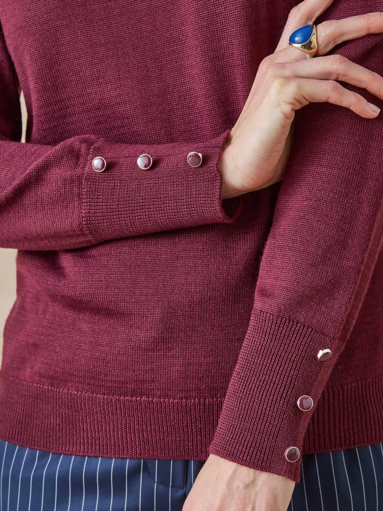 Femme Daxon Pull col rond 50% laine mérinos