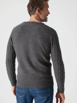 Homme Daxon Pull col rond style irlandais 30% laine