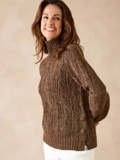 Femme Daxon Pull col roulé point fantaisie