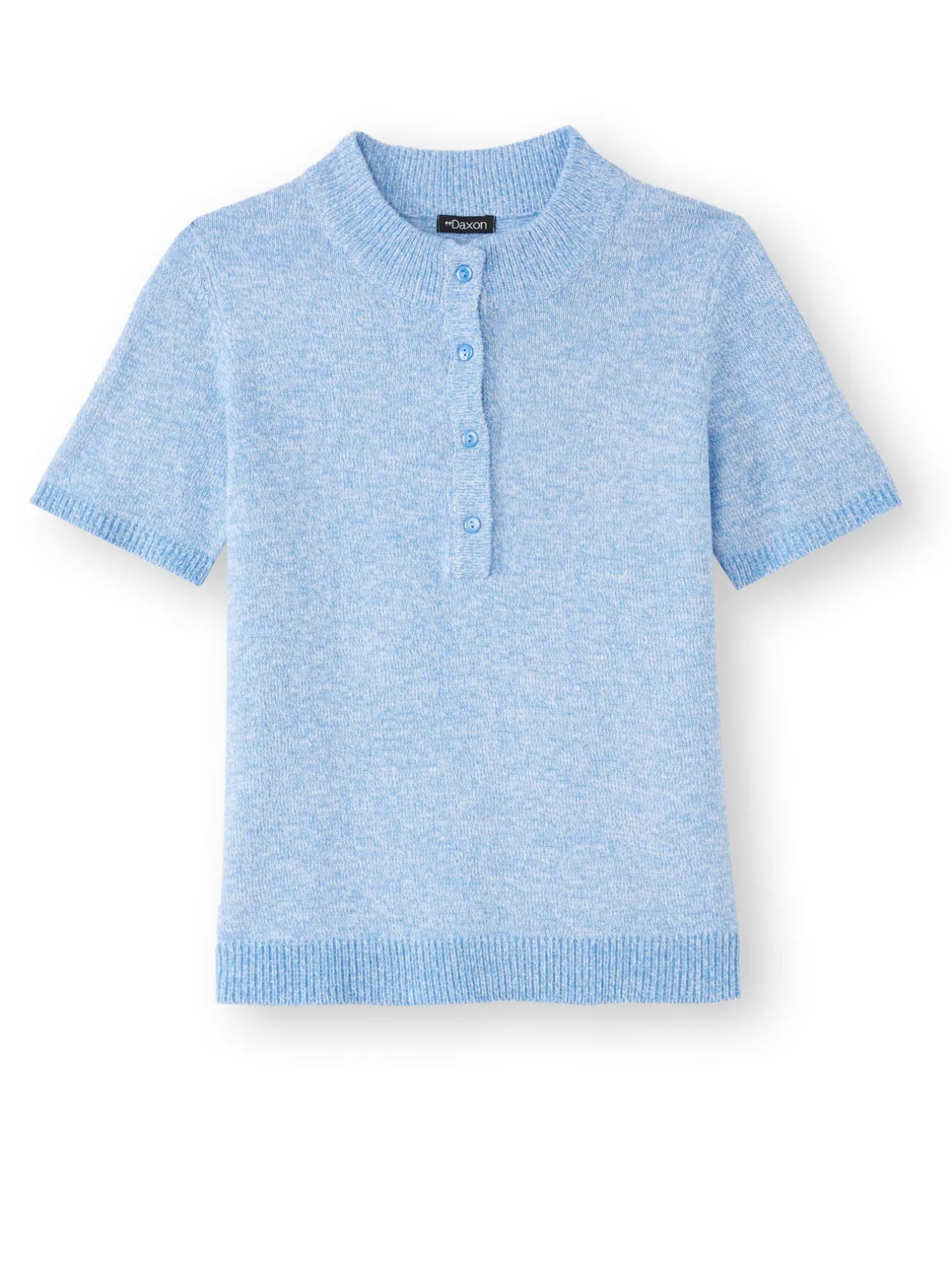 Femme Daxon Pull col tunisien en maille chinée