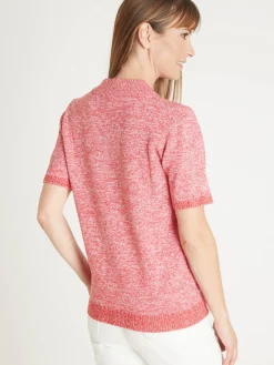 Femme Daxon Pull col tunisien en maille chinée