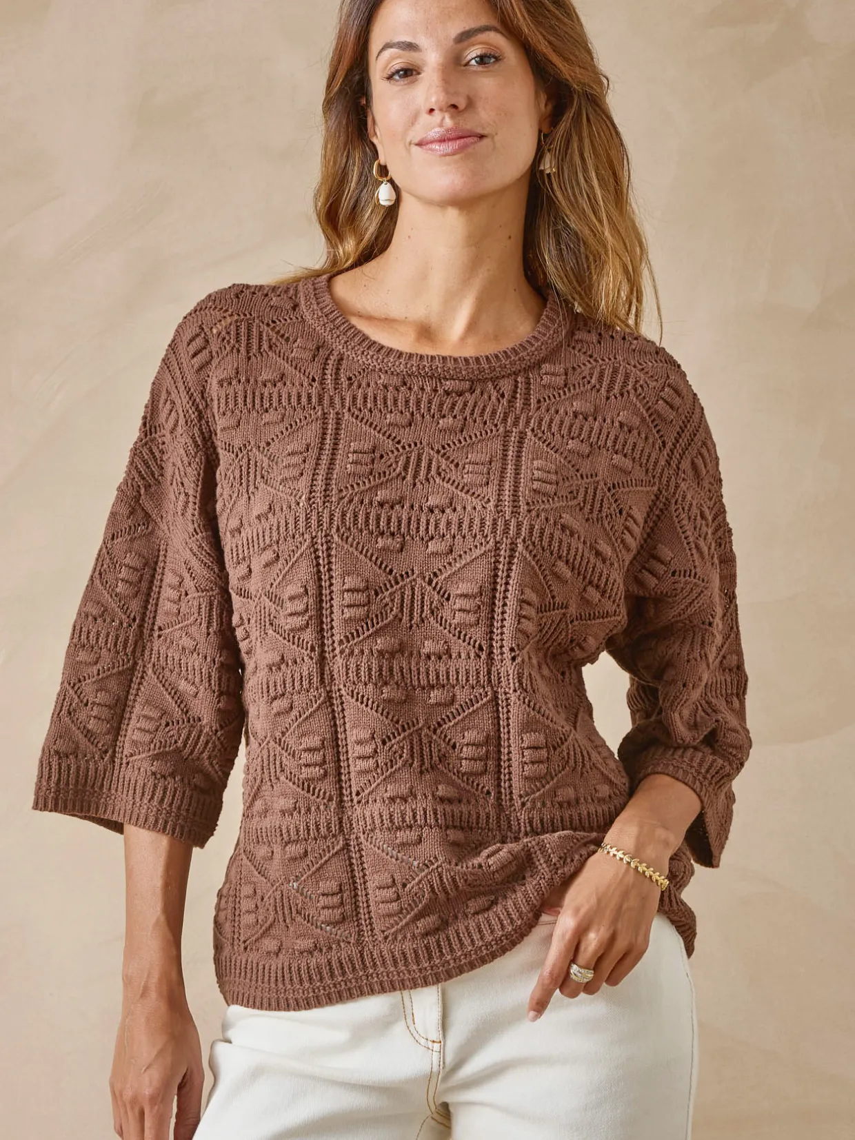 Femme Daxon Pull court façon crochet
