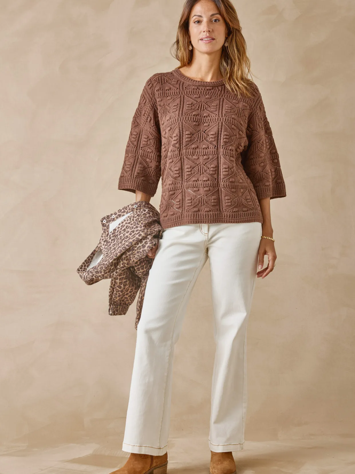Femme Daxon Pull court façon crochet
