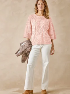 Femme Daxon Pull court façon crochet