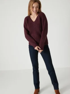 Femme Daxon Pull côtes perlées