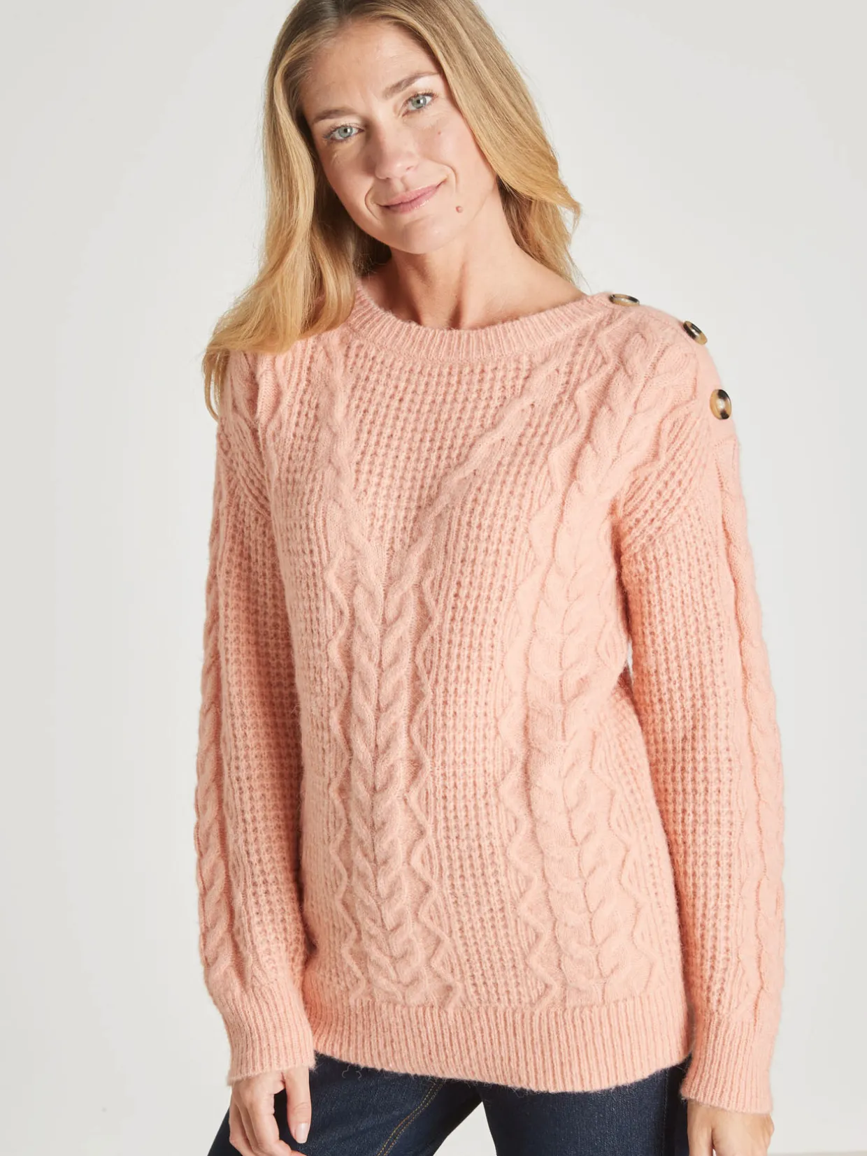 Femme Daxon Pull en maille fantaisie col rond