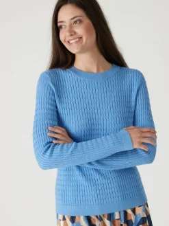 Femme Daxon Pull en maille finement torsadée