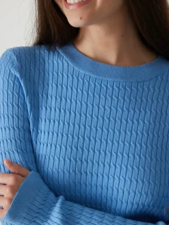 Femme Daxon Pull en maille finement torsadée