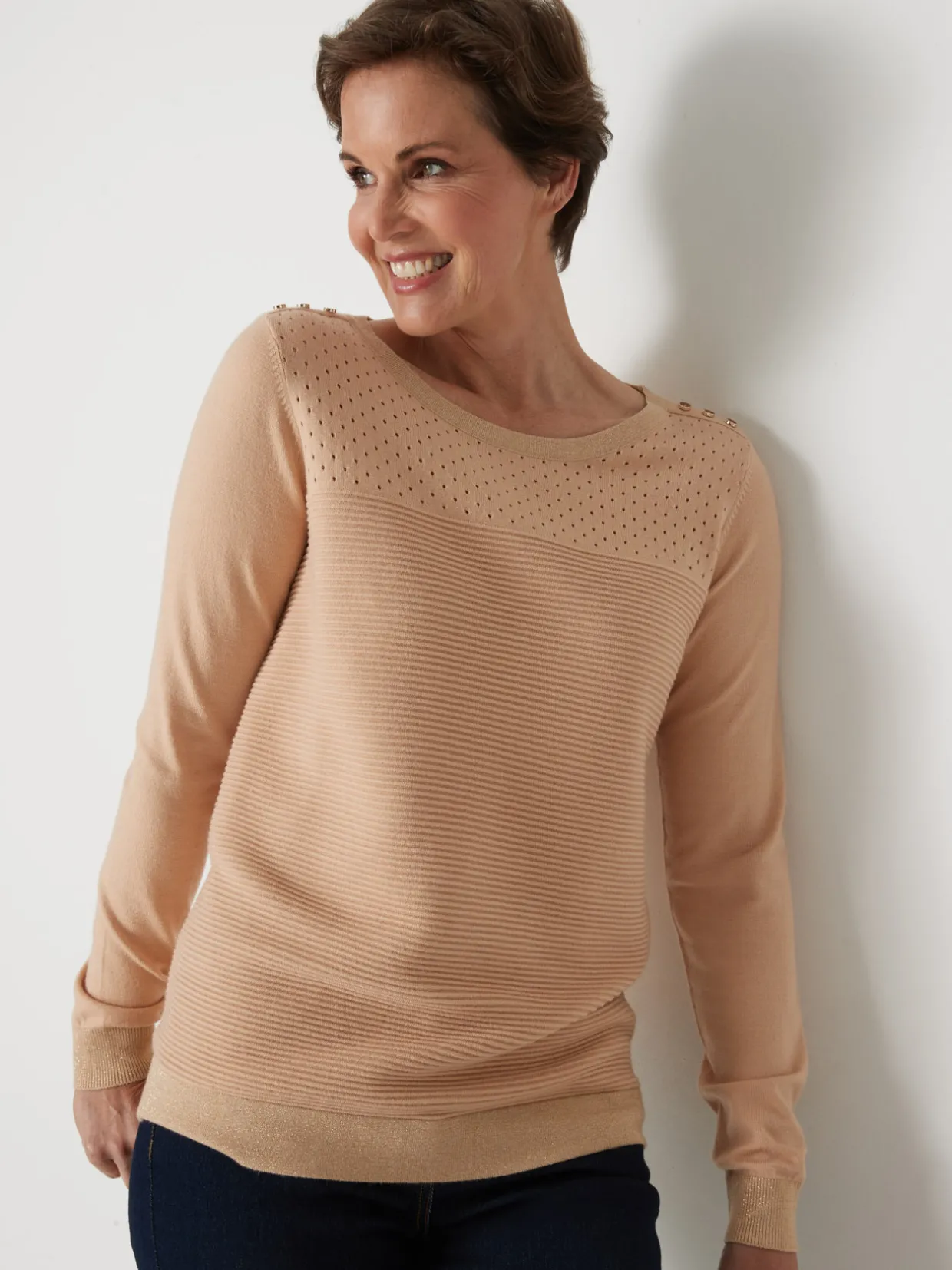 Femme Daxon Pull en maille jersey et ottoman
