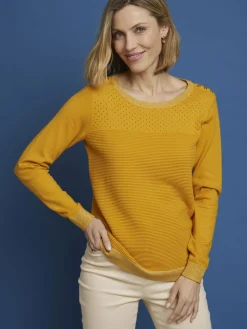 Femme Daxon Pull en maille jersey et ottoman