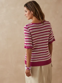 Femme Daxon Pull en maille ruban brillante