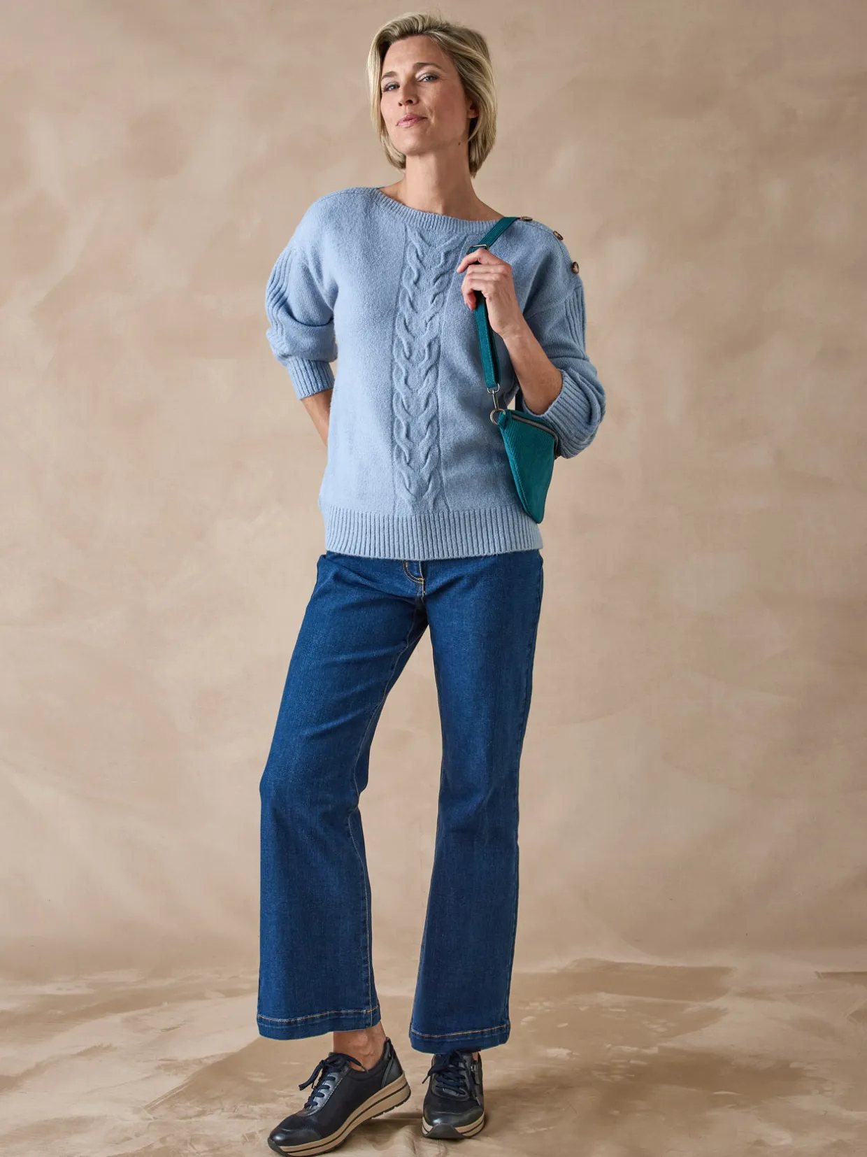 Femme Daxon Pull encolure bateau en jersey envers