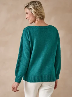 Femme Daxon Pull encolure bateau en jersey envers