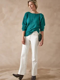 Femme Daxon Pull encolure bateau en jersey envers