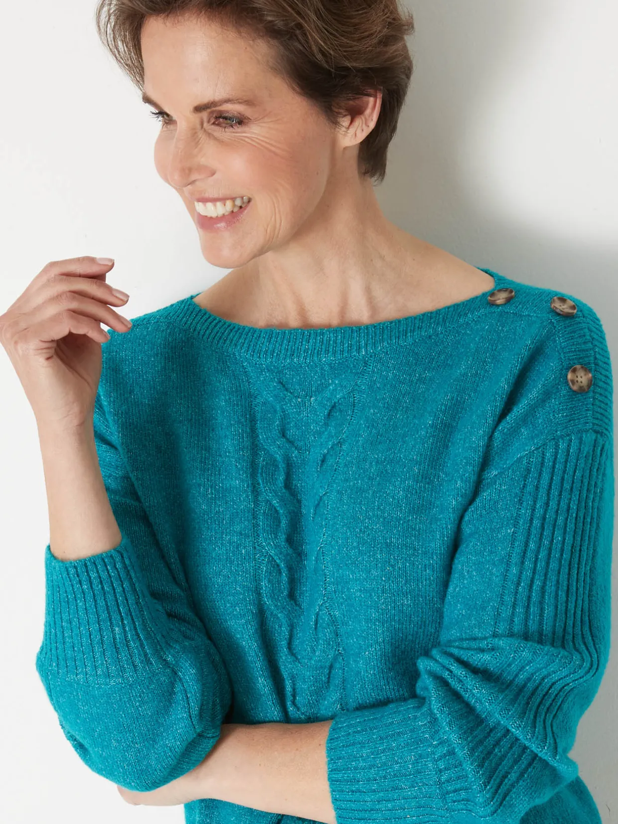 Femme Daxon Pull encolure bateau en jersey envers