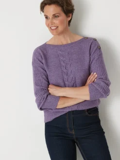 Femme Daxon Pull encolure bateau en jersey envers