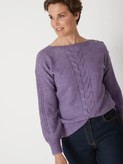 Femme Daxon Pull encolure bateau en jersey envers