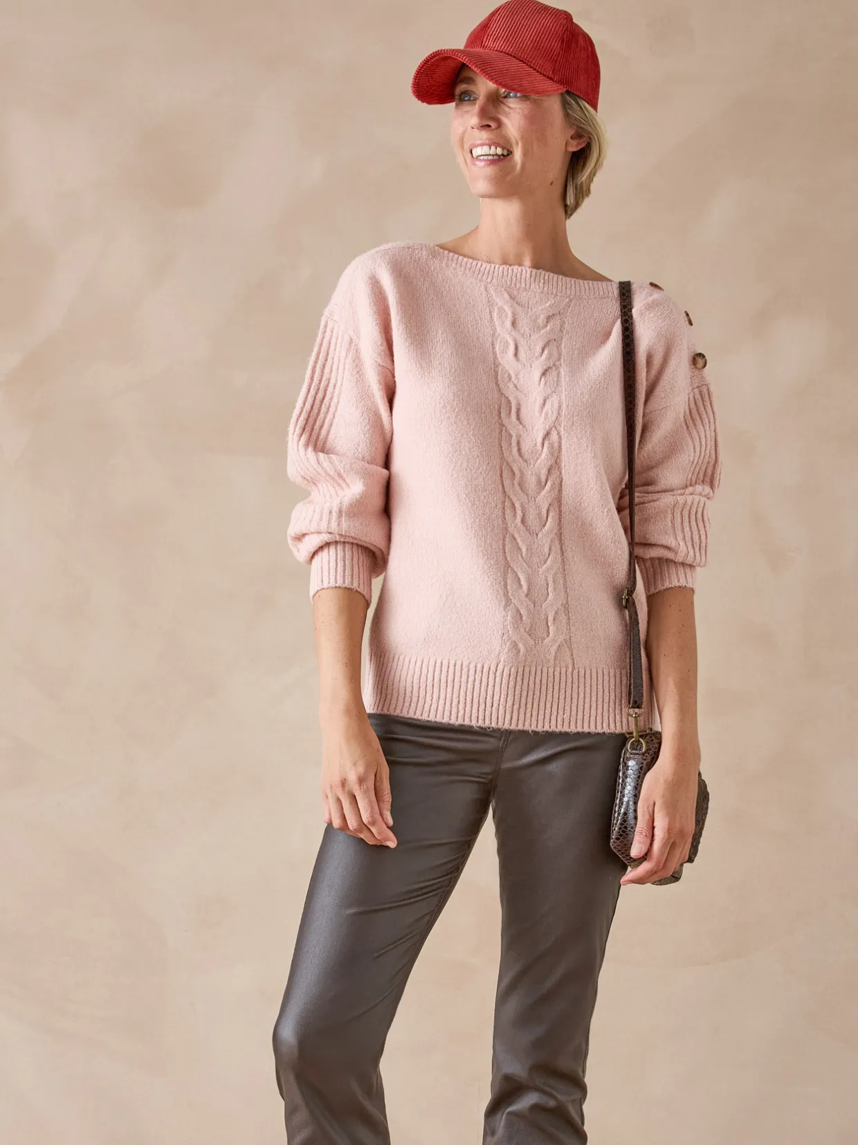 Femme Daxon Pull encolure bateau en jersey envers