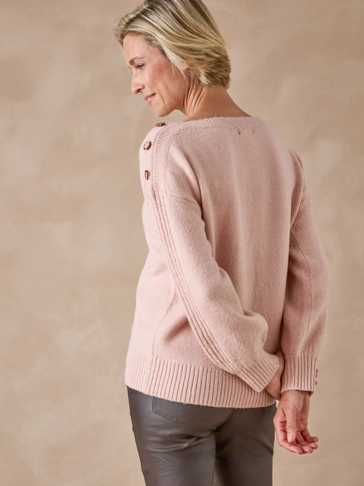 Femme Daxon Pull encolure bateau en jersey envers