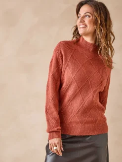 Femme Daxon Pull géométrique col montant