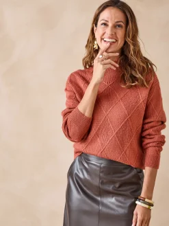 Femme Daxon Pull géométrique col montant