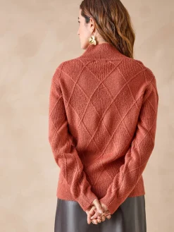 Femme Daxon Pull géométrique col montant