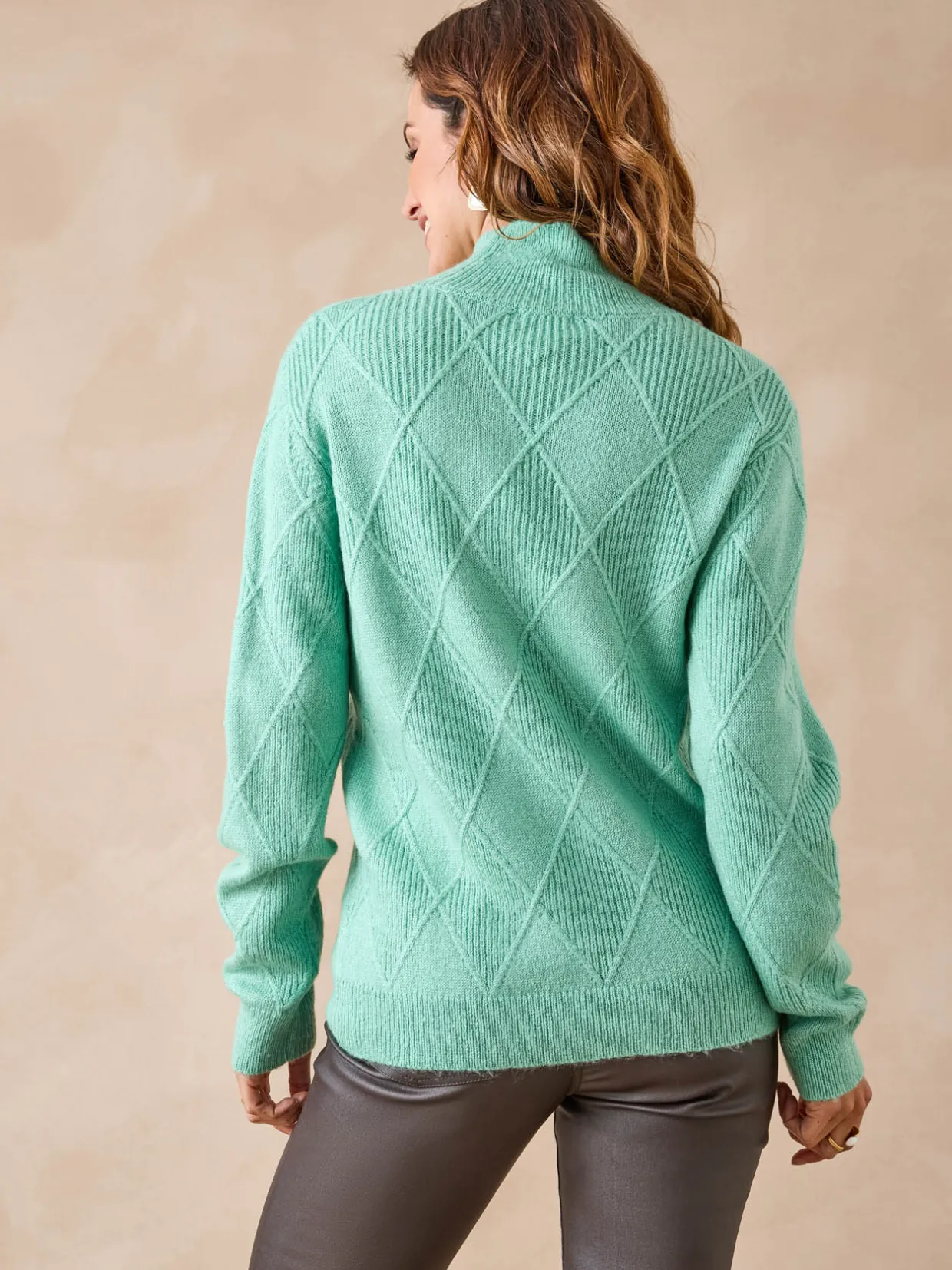 Femme Daxon Pull géométrique col montant