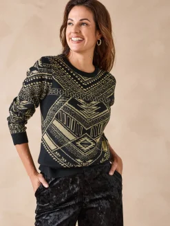 Femme Daxon Pull jacquard brillant