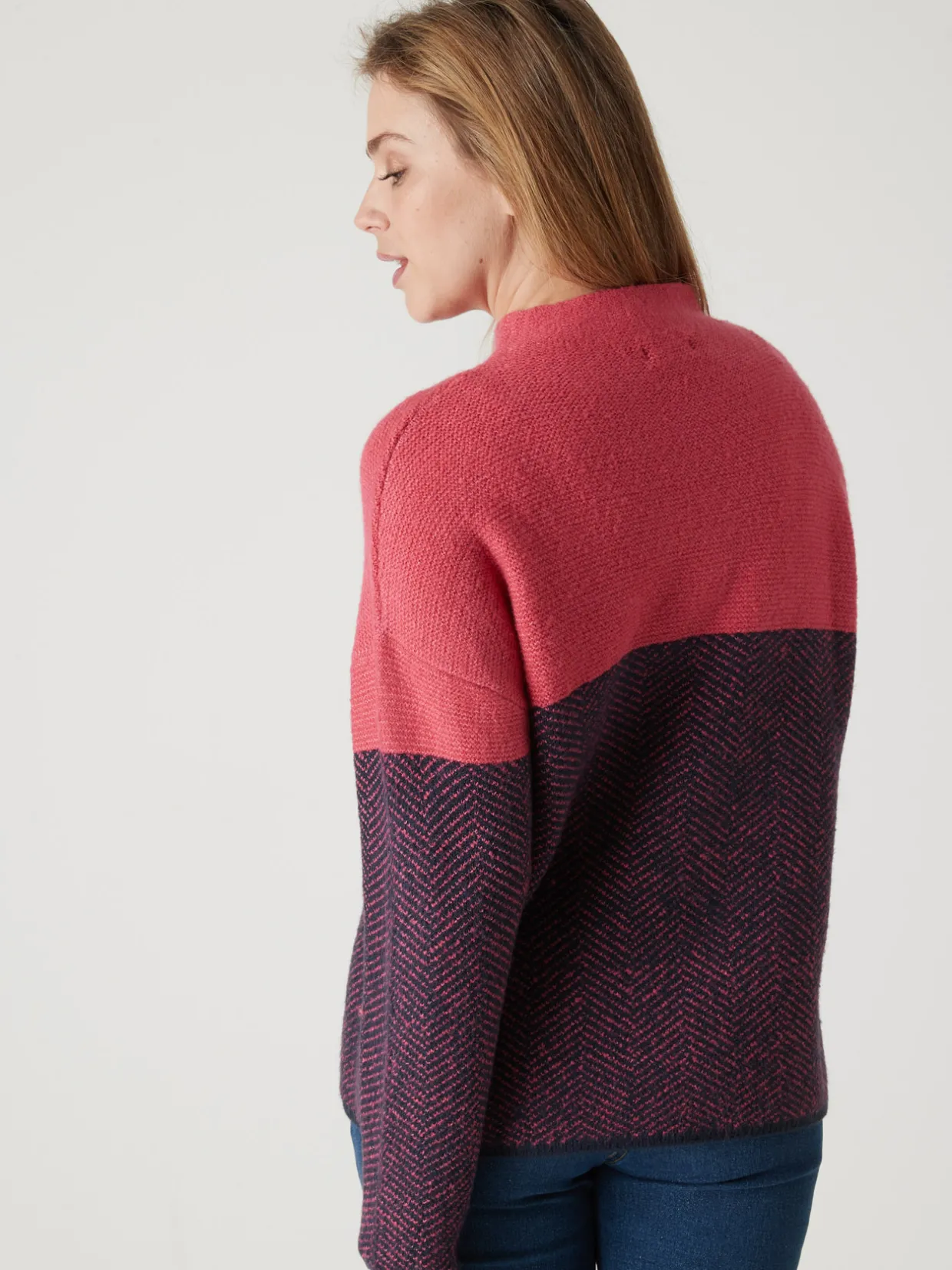 Femme Daxon Pull jacquard col cheminée